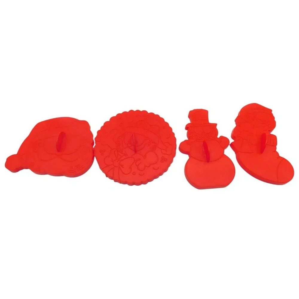 4 Garfield the Cat Christmas Cookie Cutters Lot 1970s Vintage Red Plastic Wilton